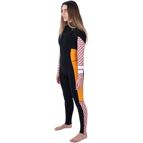 Hurley Frauen Plus Printed 4/3mm Brustreißverschluss Neoprenanzug WFS0012433 - Gym Red / Burghundy Crush